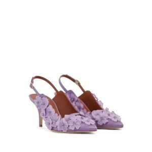 MALONE SOULIERS Womens Purple Marion Toe Stiletto Leather Slingback 36.5